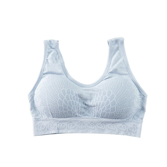 Sngxgn Strappy Sports Bra for Women Light Support Yoga Bra(Light Blue,One Size)