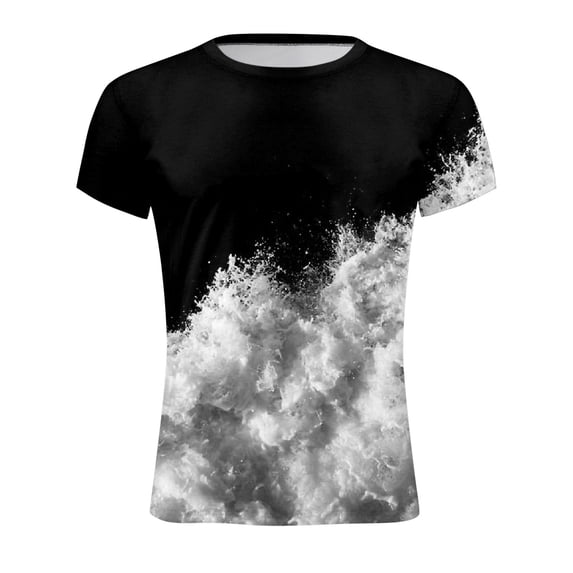 Sngxgn Summer T-Shirt Loose Print Loose Men's Casual Short-Sleeved Tops(Blue,XXL)