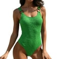 thumbnail image 1 of Sngxgn Women's Swimsuits Swimwear Asymmetric Ruffle Monokinis Bathing Suits(Green,L), 1 of 9