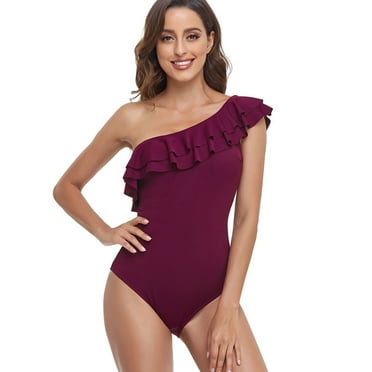 Sngxgn Swimsuit Women Tummy Control Vintage Swimsuits U Back Modest Swimwear(,L)