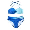 thumbnail image 1 of Sngxgn Swimsuits for Women Modest Tummy Control Swimdress Vintage Bathing Suits Swimwear(Blue,XL), 1 of 7