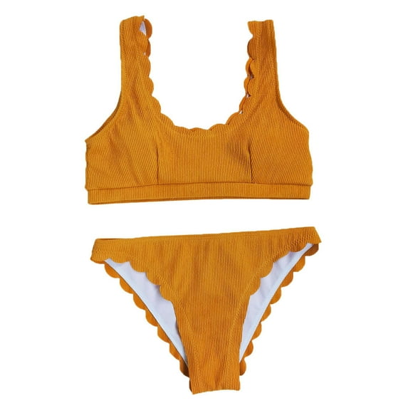 Sngxgn Swimsuits for Women Modest Tummy Control Swimdress Vintage Bathing Suits Swimwear(Yellow,S)