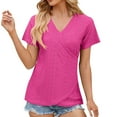 thumbnail image 1 of Sngxgn T-Shirt Crewneck Tee for Women Curved Hem(Pink,XL), 1 of 5