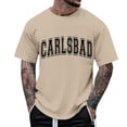 thumbnail image 1 of Sngxgn T-Shirt Summer Top Print Vintage Casual Short Sleeve T-Shirt(Khaki,XXL), 1 of 4