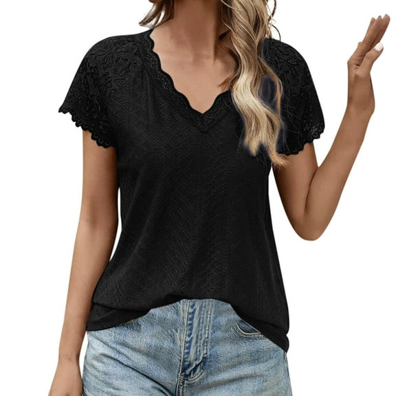 Sngxgn T-Shirt for Women Tee Classic Crewneck Short Sleeves(Black,XXL)