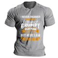 thumbnail image 1 of Sngxgn T Shirts for Men Summer Vintage Print Short-Sleeved Round Neck T-Shirt Top(Grey,M), 1 of 2
