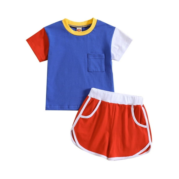 Sngxgn Toddler Baby Boy Clothes Boy Pullover Sweatshirt Top Shirt and Jogger Pants Spring Fall Winter Outfits Set(Red,100)