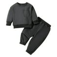 thumbnail image 1 of Sngxgn Toddler Baby Boy Clothes Long Sleeve Crewneck T-Shirt Top + Solid Pants Set Fall Outfits(Black,110), 1 of 9