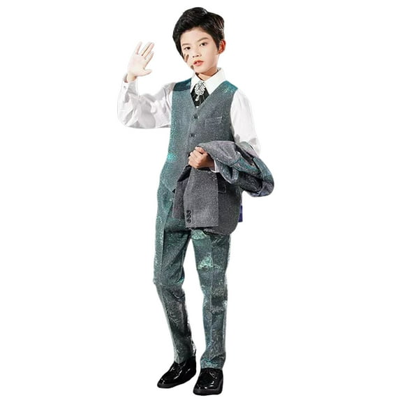 Sngxgn Toddler Baby Boy Clothes Long Sleeve Tops + Pants Sweatsuit Outfits(Green,130)