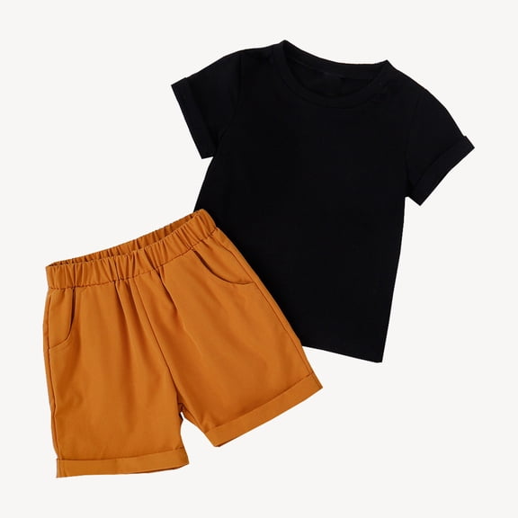 Sngxgn Toddler Baby Boy Clothes Long Sleeve Tops Sweatshirt   Sweatpants Little Boy Fall Winter Outfits Set(Black,4Y)