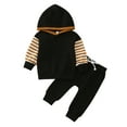 thumbnail image 1 of Sngxgn Toddler Baby Boy Fall Outfit Sweatshirt Tops with Elastic Waist Pants Cute Clothes(Black,70), 1 of 6