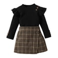 thumbnail image 1 of Sngxgn Toddler Baby Girl Long Sleeve Pullover Knitted Shirt Top Skirt Set Winter Spring Fall Clothes 2pcs Outfits(Black,100), 1 of 9