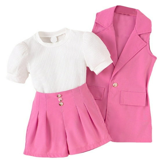 Sngxgn Toddler Baby Girls Clothes Set Long Sleeve T-Shirt and Pants Kids 2pcs Outfits(Pink,6Y)