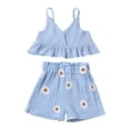 thumbnail image 1 of Sngxgn Toddler Baby Girls Clothes Set Long Sleeve T-Shirt and Pants Kids 2pcs Outfits(Sky Blue,120), 1 of 4