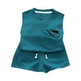 thumbnail image 1 of Sngxgn Toddler Boy Fall Winter Clothes Sweatshirt Tops Pant Outfit Color Block Long Sleeve Clothing(Blue,120), 1 of 4