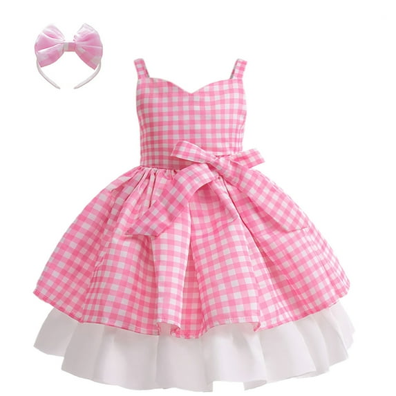 Sngxgn Toddler Tutu Dress Little Girls Fluffy Summer Dresses Casual Party Tulle Dress for Kids(Pink,110)