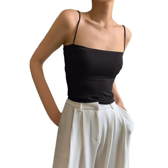 Sngxgn Women's Fit Crop Summer Tank Top - Gym Workout Sports Tee(Black,One Size)