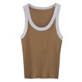 thumbnail image 1 of Sngxgn V Neck Tank Top for Women Camisole Shirt Blouse Sleeveless(Coffee,One Size), 1 of 7