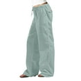 thumbnail image 1 of Sngxgn Wide Leg Pants for Women High Waisted Yoga Pants Casual Lounge Joggers Loose with Pockets(Mint Green,M), 1 of 5