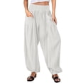thumbnail image 1 of Sngxgn Wide Leg Pants for Women High Waisted Yoga Pants Casual Lounge Joggers Loose with Pockets(White,S), 1 of 9