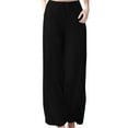 thumbnail image 1 of Sngxgn Wide Leg Pants for Women Pants with Pockets Loose Casual Work Trouser Pants(Black,S), 1 of 4