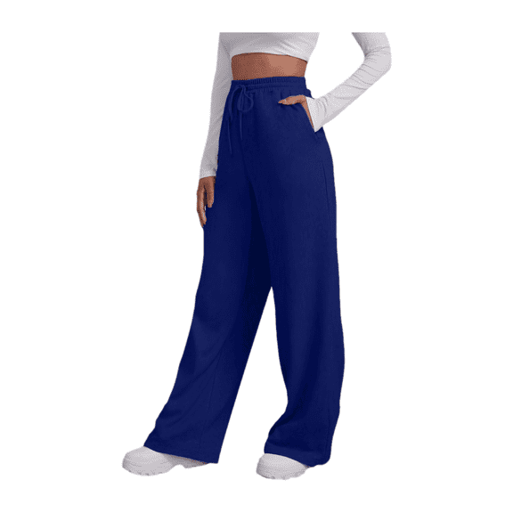 Sngxgn Wide Leg Pants for Women Stretchy Straight Leg Comfy Classic High Waiste(Navy,XL)