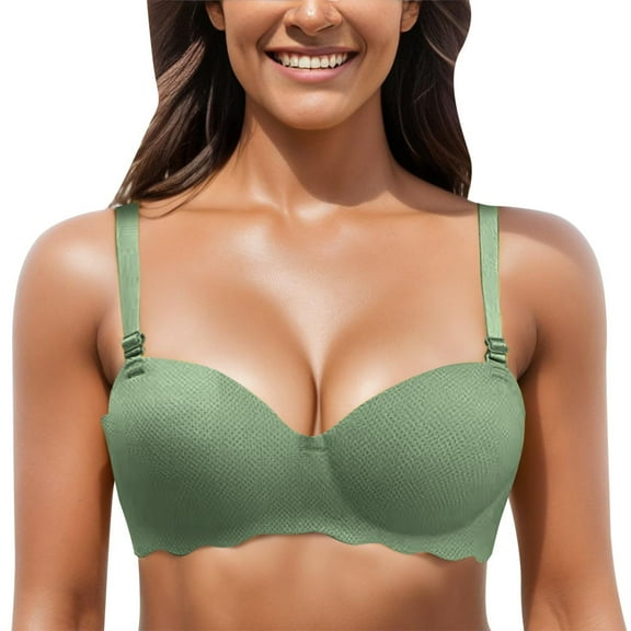 Sngxgn Wireless Bra for Women Seamless S upport Bralette, Comfort Lightly Lined Fit T-Shirt Bra(GN1,D/38/85AB)