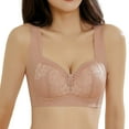 thumbnail image 1 of Sngxgn Wireless Bras for Women Comfort Full Coverage T-Shirt Bra Lightly Lined Push up Bra V-Neck Bralettes for Ladies(Khaki,36), 1 of 4