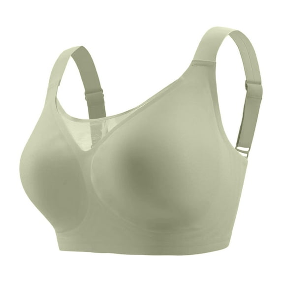 Sngxgn Wireless Underwire Bra, Push- up Bra, Moderate Coverage(Green,XXL)