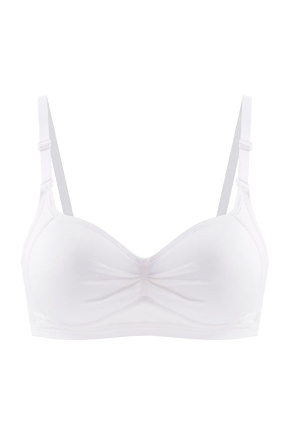 Wireless Underwire Bra, Push- up Bra, Moderate Coverage(White,32)