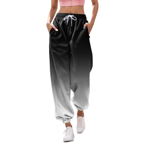 Sngxgn Woman Pants Women Casual Solid Pants Drawstring Elastic Waist Long Wide Leg Pants(Black,XL)