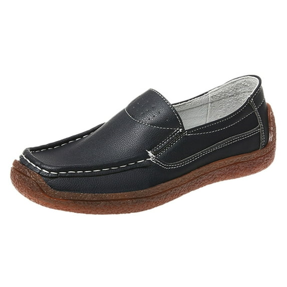 Sngxgn Flats for Women Soft Slip On Flat Shoes Work Flat Woman Walking Shoes Comfortable Casual(Black,40)