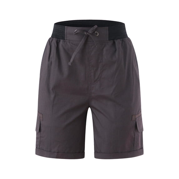 Sngxgn Women Casual Cotton Shorts Drawstring Comfy Elastic Waist Shorts Summer Pull On Short with Pockets(Grey,XL)
