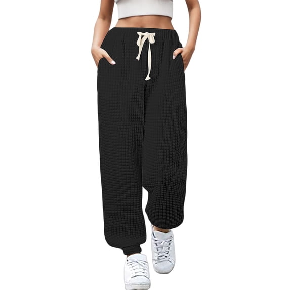 Sngxgn Women Casual Stretchy Pants Work Pants Straight Leg Trousers with Pockets(Black,XXL)