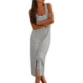 thumbnail image 1 of Sngxgn Women Full Slip Under Dresses Sleeveless Adjustable Spaghetti Strap Dress(Grey,L), 1 of 5