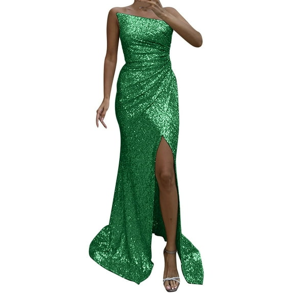 Sngxgn Women Full Slips Sexy Chemise V Neck Straight Dress(Green,S)