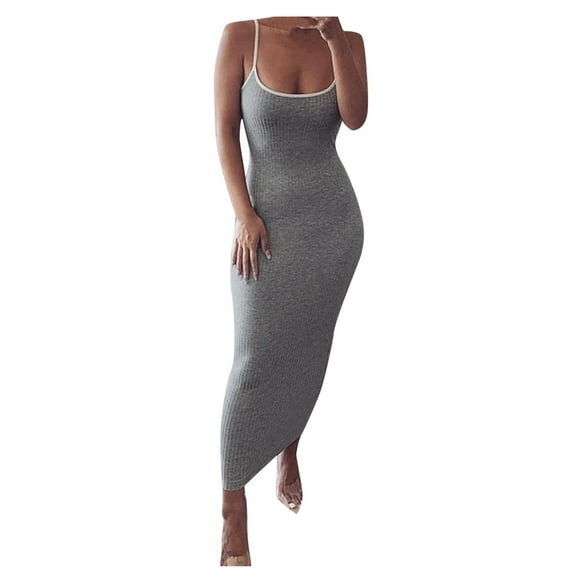 Sngxgn Women Full Slips Sexy Chemise V Neck Straight Dress(Grey,M)