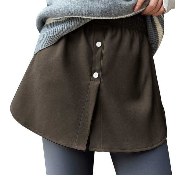 Sngxgn Women High Elastic Waist Pleated Skirt Mini Swing A-line Skirts(Coffee,M)