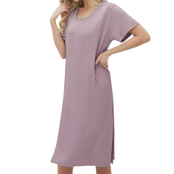 Sngxgn Women Lingerie Satin Lace Nightgown Sleepwear(Pink,One Size)