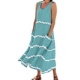 thumbnail image 1 of Sngxgn Women Long Tank Tops Ankle Length Maxi Dress Bodycon Sleeveless Racerback(Blue,XXXL), 1 of 6