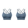 thumbnail image 1 of Sngxgn Women Open Back Strappy Sports Bra Workout Bra(Blue,M), 1 of 5