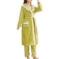 thumbnail image 1 of Sngxgn Women Pajamas Set Button up Sleepwear Short Sleeve Nightwear with Long Pants Soft Pjs Set with Pockets(Green,M), 1 of 6