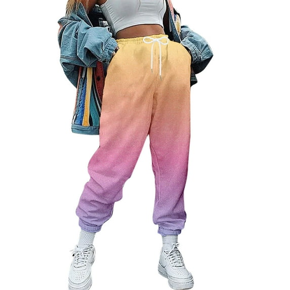 Sngxgn Women Pants Casual Loose Trousers Elastic Waist Pull On Straight Pant with Pockets(Watermelon Red,XL)