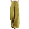 thumbnail image 1 of Sngxgn Women Pants Casual Straight Leg Comfy Drawstring Lounge Running Long Active(Yellow,XL), 1 of 4