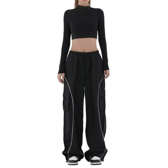 Sngxgn Women Pants Leggings Women's Casual Long Lounge Pants Drawstring(Black,L)