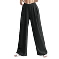thumbnail image 1 of Sngxgn Women Pants Stretchy Work Slacks Casual Straight Leg Trousers with Pockets(Black,M), 1 of 4