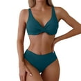 thumbnail image 1 of Sngxgn Women Ruffle Swimsuits Ruched Tummy Control Bathing Suits(Green,S), 1 of 6