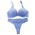 thumbnail image 1 of Sngxgn Women See Through Mini Micro Bra Sheer String Bottom Set(Blue,85A), 1 of 3