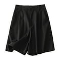 thumbnail image 1 of Sngxgn Women Shorts Fashion Women Drawstring Casual Pocket Loose Sports Pants(Black,L), 1 of 2