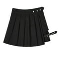 thumbnail image 1 of Sngxgn Women Skirt Vintage High Waist Pleated Skirt(Black,M), 1 of 7